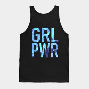 Girl Power Marbled Letters Feminist Sticker Tank Top